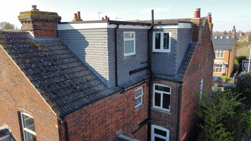 L-shape dormer loft conversion designed in Hitchin, Hertfordshire
